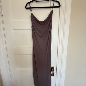 Zara Gray Sleeveless Maxi Slip Dress